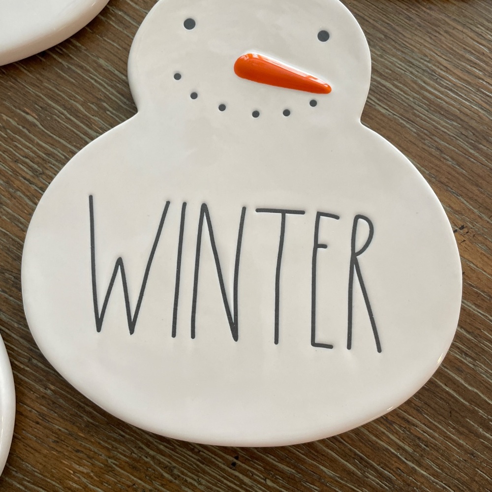 Rae Dunn Snowman Coasters NWT - Picture 4 of 7
